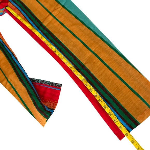 NWT Micas Top Pants Set Multicolored Stripes Knot Front Tube Top Wide Leg - Picture 9 of 11